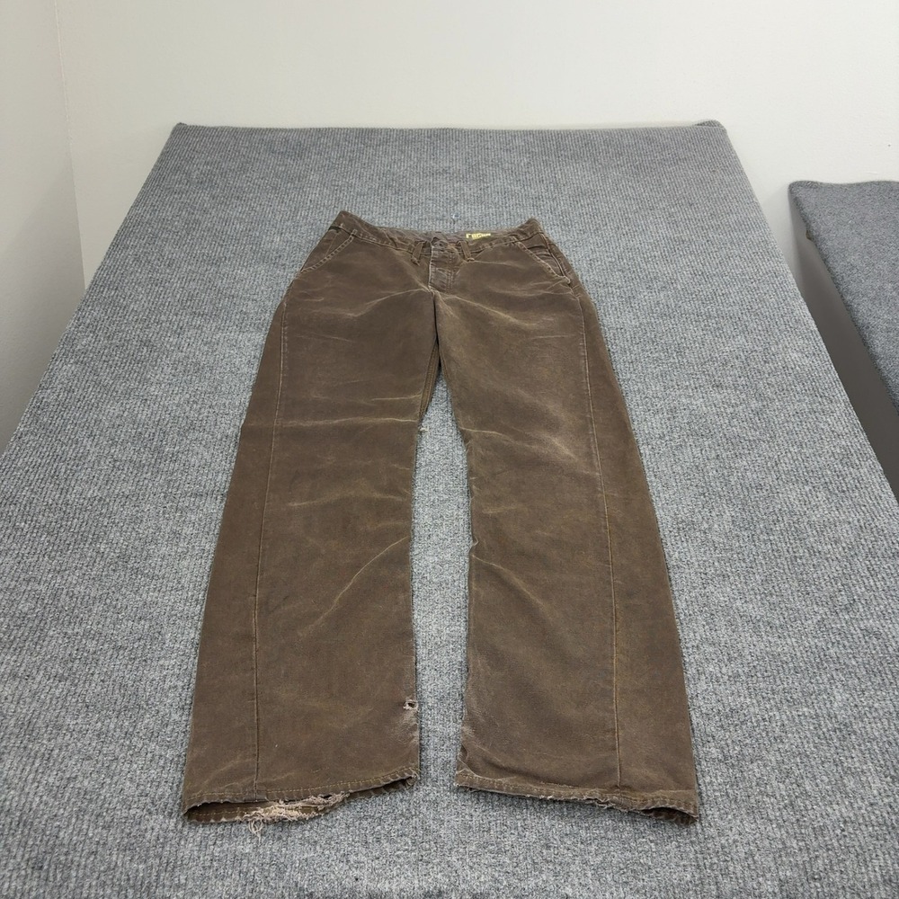 Rogan Pants Mens 33x32 Brown Canvas Distressed Workwear Grunge Streetwear